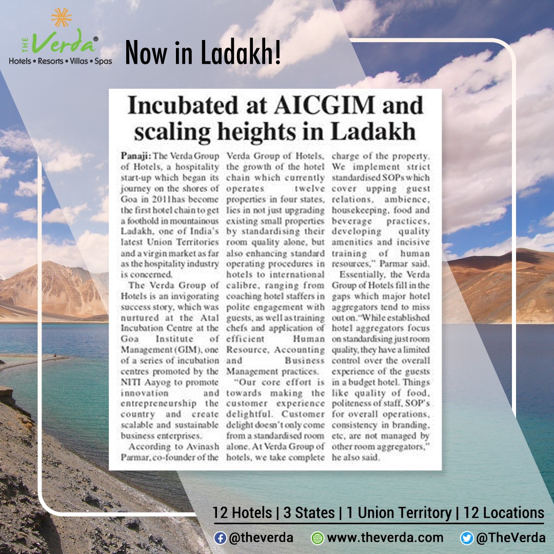 Verda Group of Hotels ventures into the virgin market of Ladakh, courtesy of AICGIM